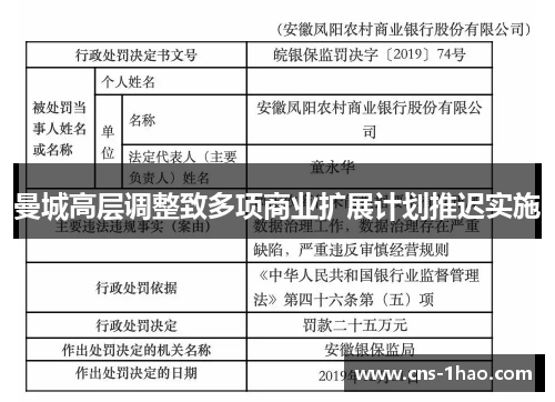 曼城高层调整致多项商业扩展计划推迟实施
